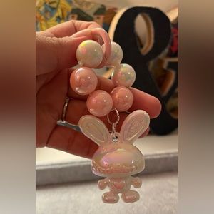 WHITE BUNNY phone/key or bag charm